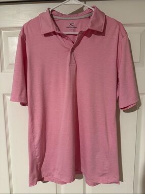 Johnston & Murphy Men's Heather Pink Polo Shirt